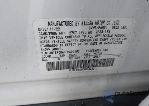 2023 Nissan Ariya Premiere z USA, uszkodzony, nr VIN JN1BF0BA9PM404482